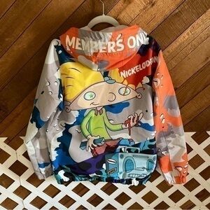 Members Only x Nickelodeon mixed print Hey Arnold windbreaker jacket size Small